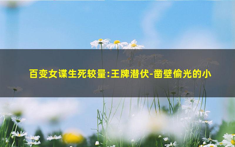 百变女谍生死较量:王牌潜伏-凿壁偷光的小妖.txt