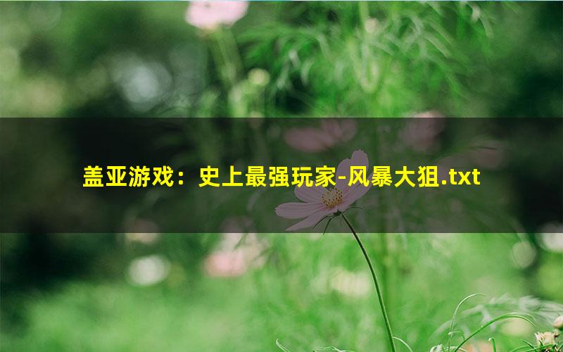 盖亚游戏：史上最强玩家-风暴大狙.txt