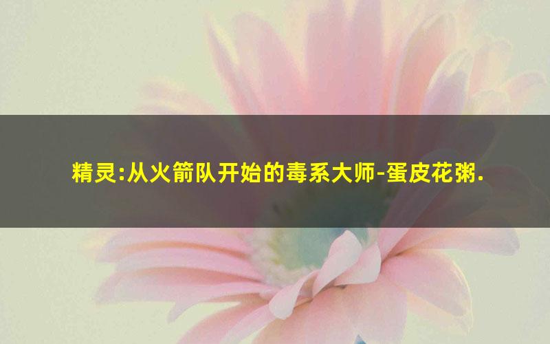 精灵:从火箭队开始的毒系大师-蛋皮花粥.txt