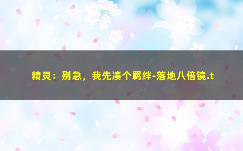 精灵：别急，我先凑个羁绊-落地八倍镜.txt