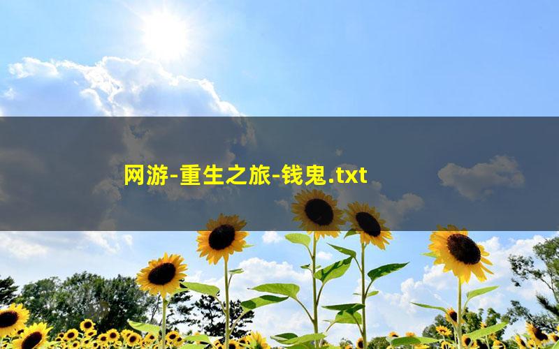 网游-重生之旅-钱鬼.txt