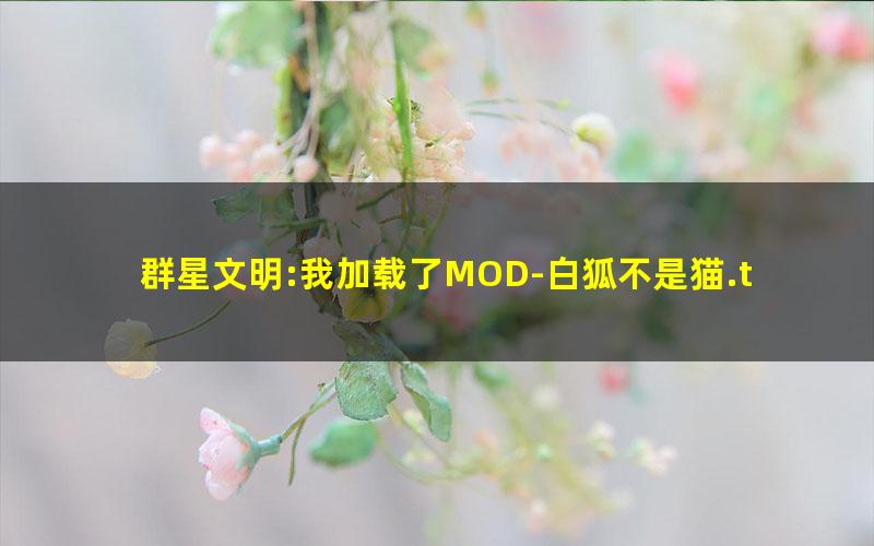 群星文明:我加载了MOD-白狐不是猫.txt