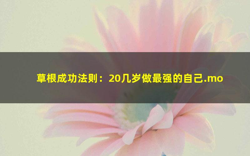 草根成功法则：20几岁做最强的自己.mobi