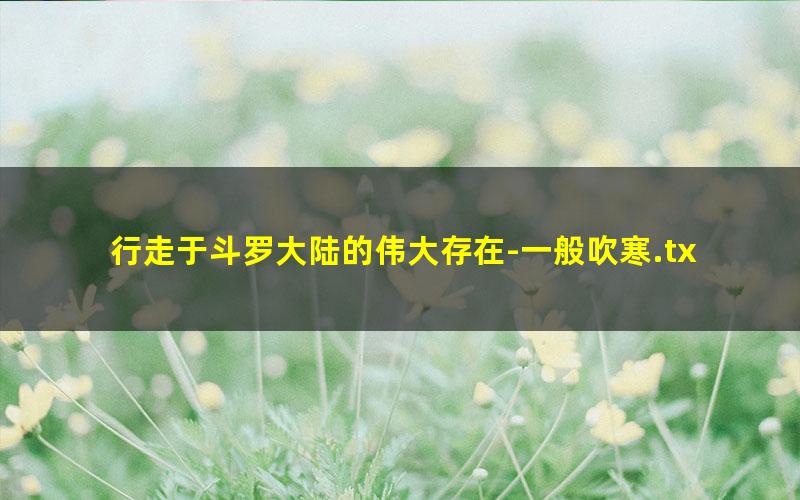 行走于斗罗大陆的伟大存在-一般吹寒.txt