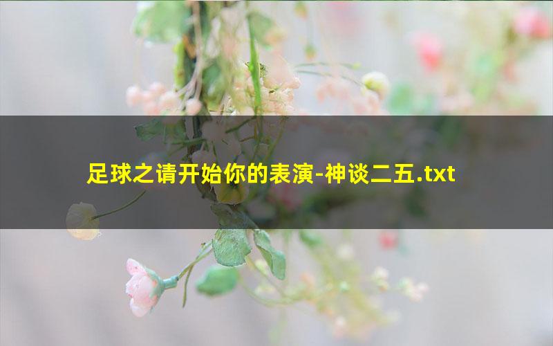 足球之请开始你的表演-神谈二五.txt