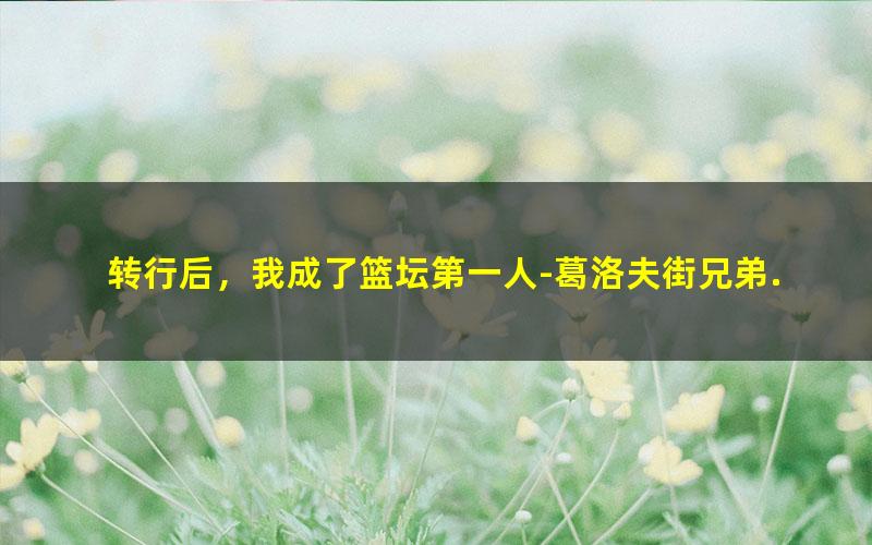 转行后，我成了篮坛第一人-葛洛夫街兄弟.txt