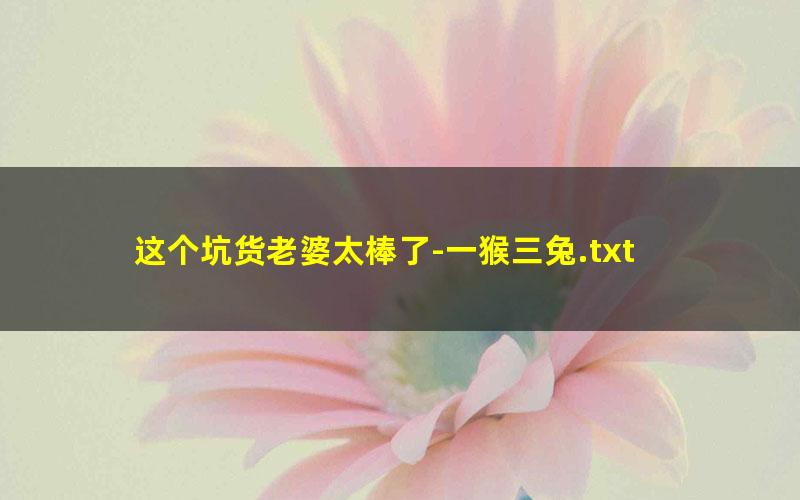 这个坑货老婆太棒了-一猴三兔.txt