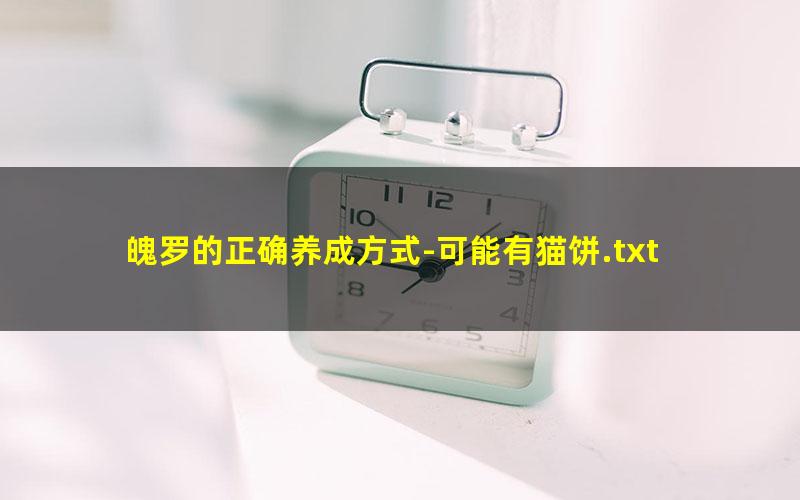 魄罗的正确养成方式-可能有猫饼.txt