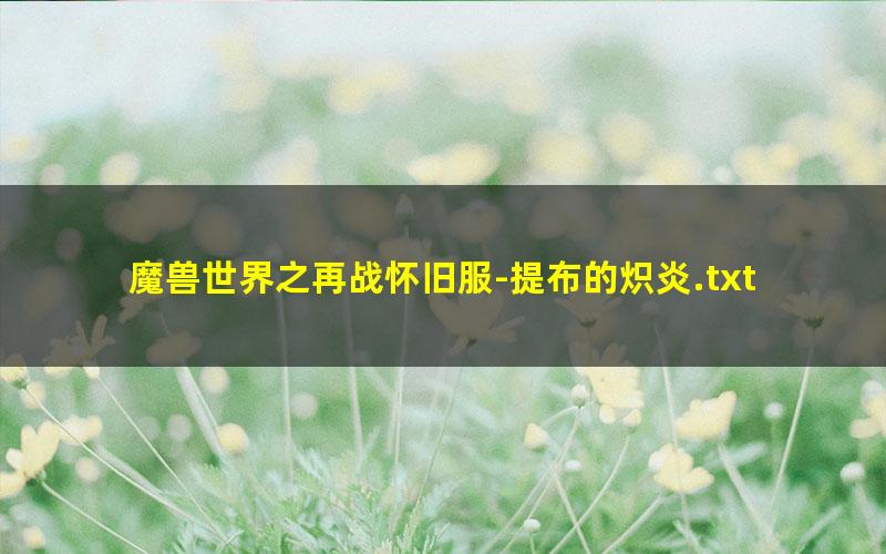 魔兽世界之再战怀旧服-提布的炽炎.txt